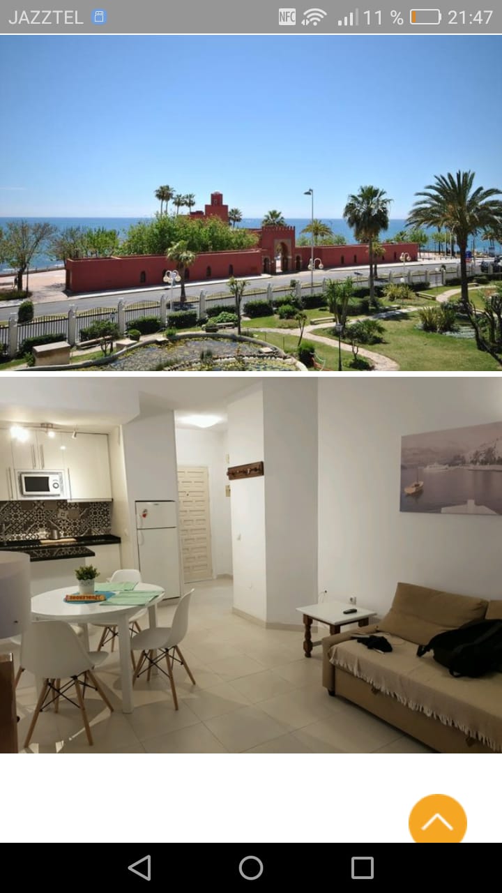 Uthyres MELLANSÄSONG från 15/09/2024 - 15/06/25 Vacker lägenhet med havsutsikt på 1: a raden av stranden Benalmadena Costa