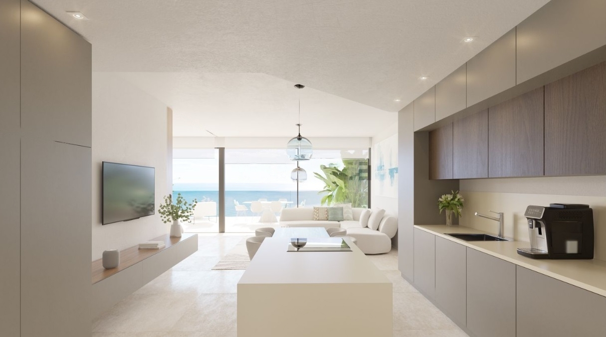 Wohnungen zum Verkauf NEUBAU Bauträger in El Higuerón spektakulärer Meerblick neben dem Strand