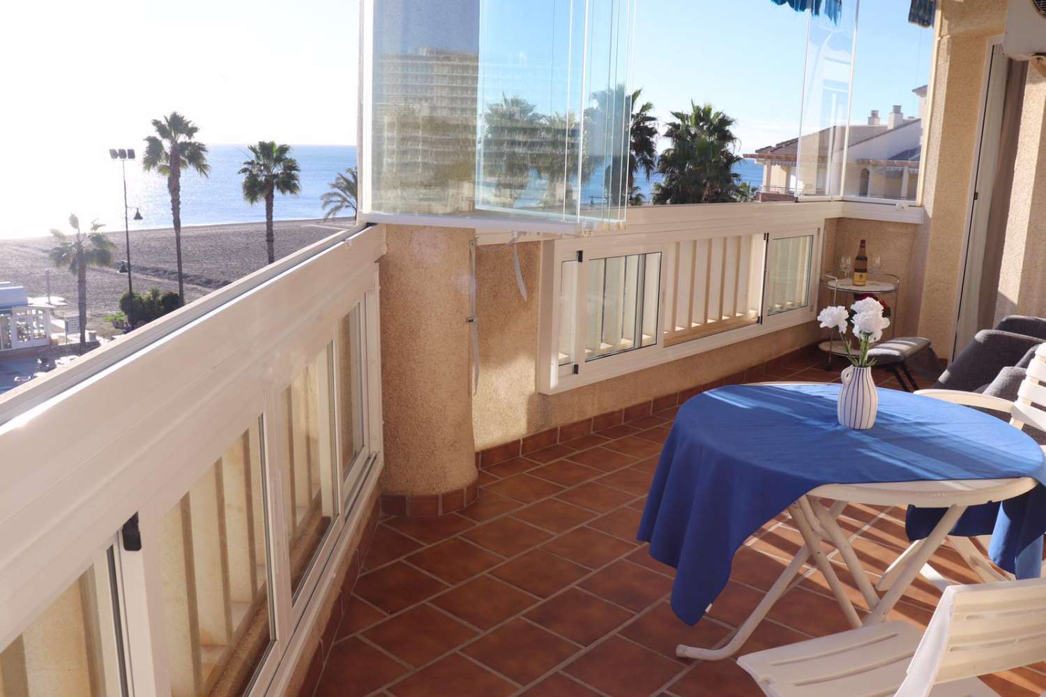 For rent MID SEASON from 01/10/2024 -31/03/2025 magnificent apartment on the 1st line of the beach in Los Alamos.