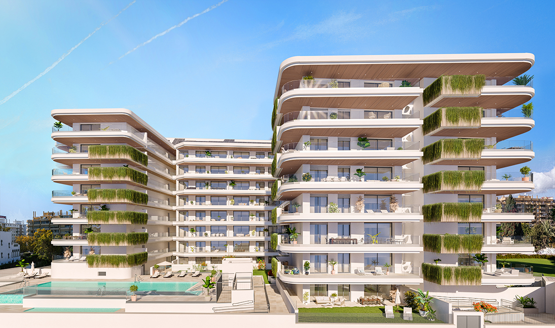 NIEUWBOUW APPARTEMENT TE KOOP OP SLECHTS EEN STEENWORP AFSTAND VAN HET STRAND, IN MARINA GEBIED (FUENGIROLA)