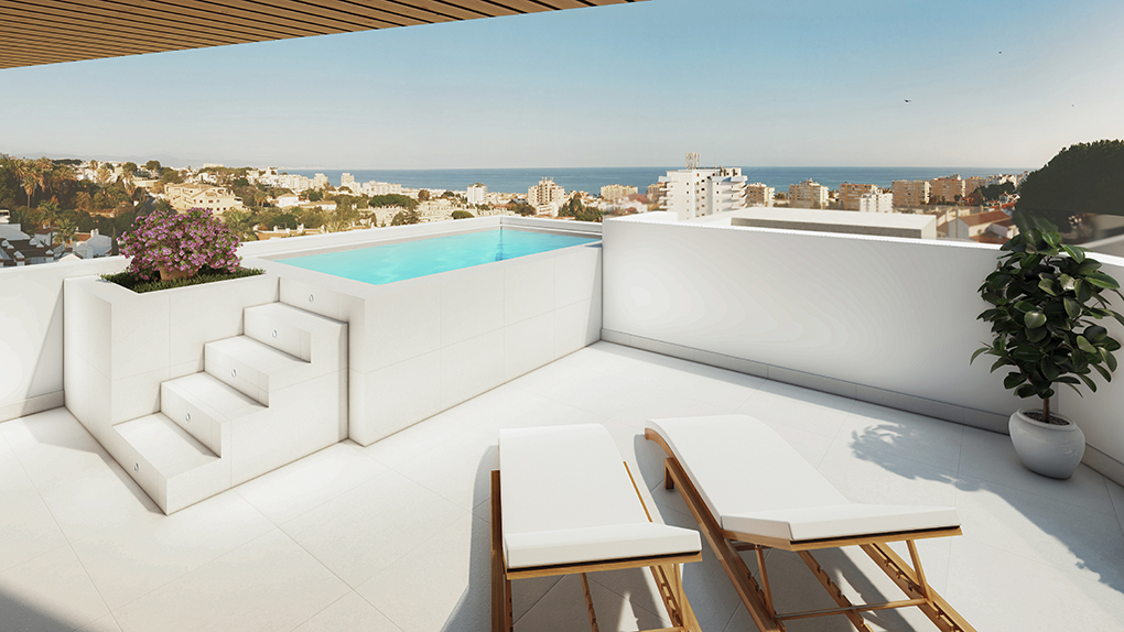 LUXE APPARTEMENT MET ZEEZICHT TE KOOP NIEUWBOUW IN MONTEMAR (TORREMOLINOS)