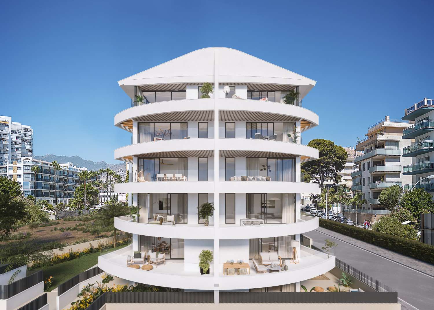 NYBYGD PENTHOUSE MED SPEKTAKULÆR HAVUTSIKT TIL SALGS I BENALMADENA COSTA