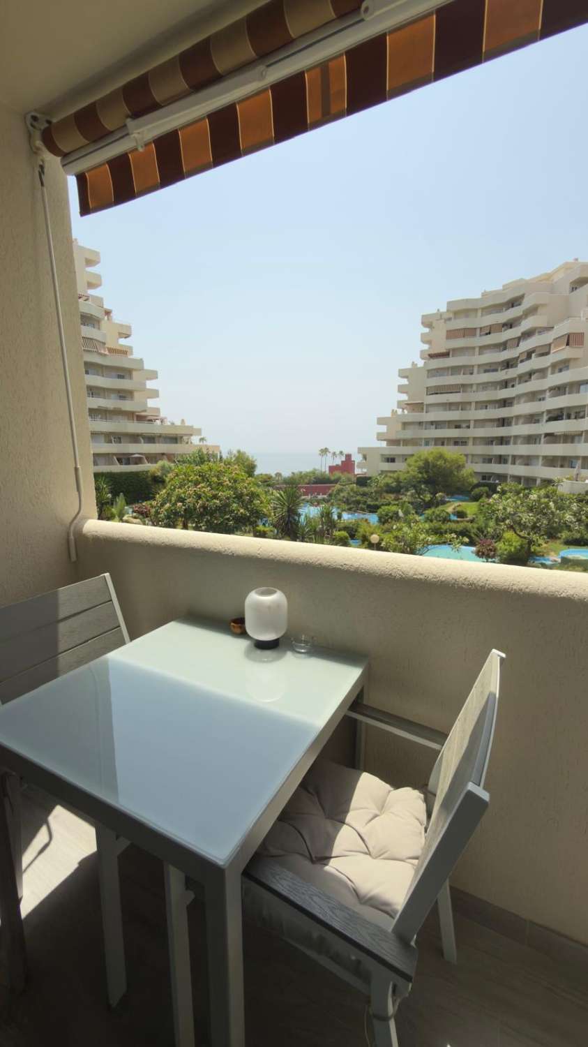 Media Temporada .Se alquila desde  1.10.26- 31.5. 27 bonito  Estudio en Benalmadena Costa con vistas al mar